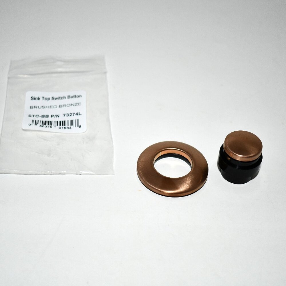 INSINKERATOR Air Switch Decorative Button, Brushed Bronze, STC-BB, NWT